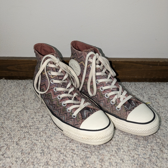Converse Missoni Zigzag Pattern High-Tops - Women's Size 6.5 EUC - Picture 1 of 8
